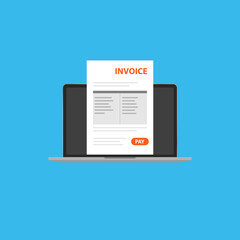 Invoice document in your laptop icon