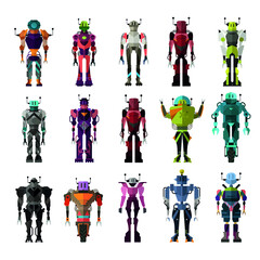 Naklejka premium Set of Robot characters (with full body)