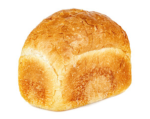 Loaf of bread in brick shape isolated on white background