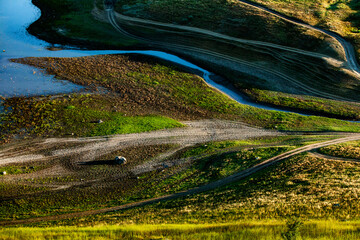 Beautiful summer landscape in Varatic Village, Republic of Moldova. Green landscape. Amazing Nature. Park with Green Grass and Trees. Rural scenery in Moldova.