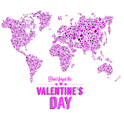Valentines day word map with heart