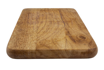 Old grunge wooden kitchen cutting board isolated on white