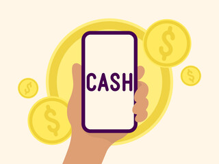 Cash - hand holding phone with money