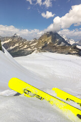 cervinia valle aosta italy zermatt switzerland matterhorn glacier snow report ski conditions august 2020 summer skiing wintersports in summer mountain landscape weather mountain alps of europe