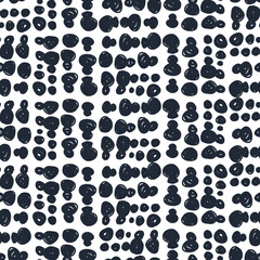 Seamless pattern of ink dots, circles of different sizes. Figure for textiles. Grunge texture.