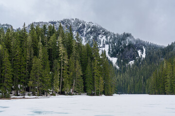 Lake George Under Ice and Snow, Mount Rainier National Park