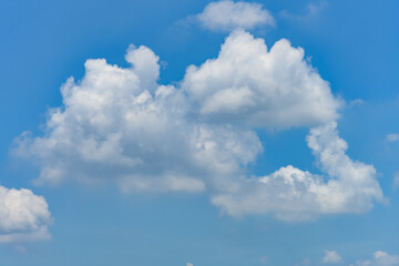 beautiful blue sky with white clouds in the noon time horizontal composition