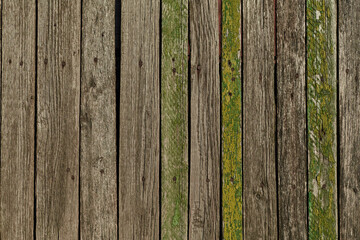 Top view of green wooden plank texture background