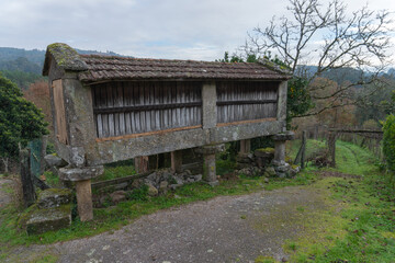 Fototapeta na wymiar Typical Galician granary 