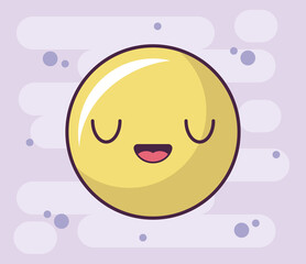 expression circle kawaii style, emoticon