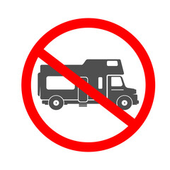 No Camping Allowed Warning Icon Sign Vector Illustration