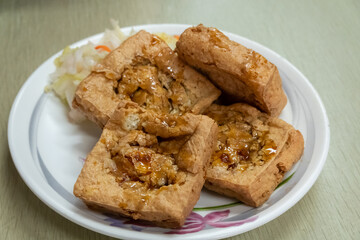 famous Taiwanese snack of stinky tofu
