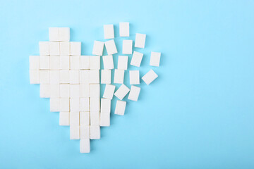 Diabetes mellitus concept. Minimalism, top view, place for text.
