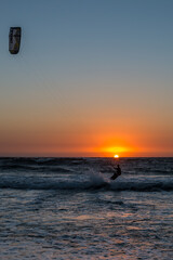Sunset and Kite surfing