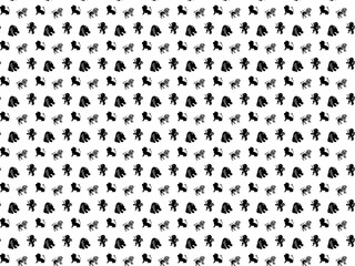 Seamless pattern with lions on white background