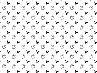 Seamless pattern with eagles on white background
