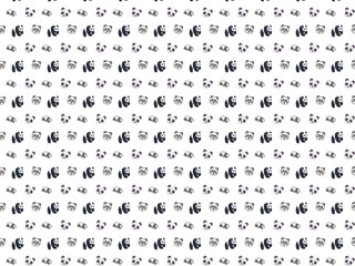 Cute seamless pattern with funny panda bear