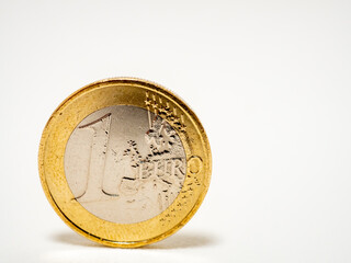 euro coin on white background