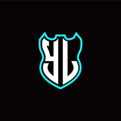 Y L initial logo design with shield shape