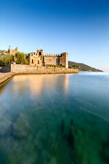 Fototapeta na wymiar The Scaliger castle of Torri del Benaco overlooks Lake Garda. Verona province, Veneto, Italy, Europe. 