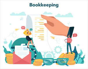 Accountant office manager. Professional bookkeeper. Concept of the