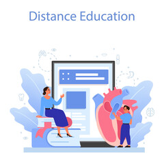 Anatomy subject online service or platform. Internal human organ