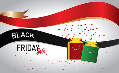 Black Friday Supersale Red and Black Background of Vector