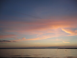 sunset river sea sky landscape
