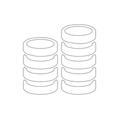 Cash coins icon vector illustration outline