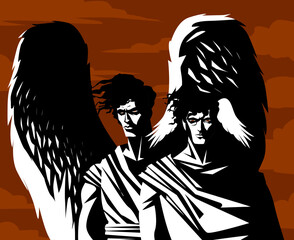 hypnos and thanatos are twin greeks, mythology gods. © matiasdelcarmine