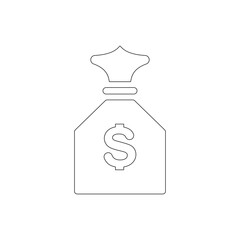 Money bag finance icon vector illustration outline