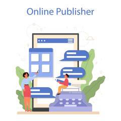 Literature school subject online service or platform. Idea of education