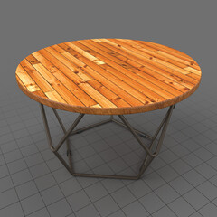 Round wooden table