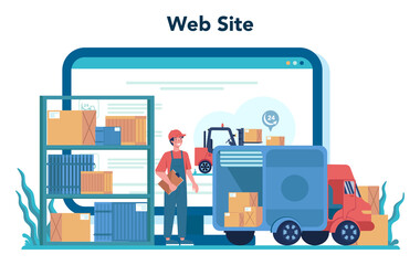 Logistic and delivery service online service or platform. Idea of