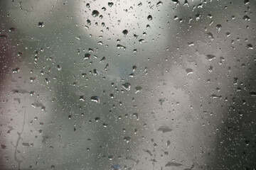 Drops of water perched on my window glass