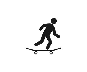Skateboard, skateboarder icon. Vector illustration, flat design.