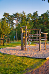 Fototapeta premium Landscape of park playground at sunset