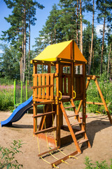 Fototapeta na wymiar Kids playground in the forest 