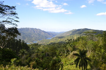 Fototapeta na wymiar View on Gran parque natural Topes de Collantes national park in Cuba.