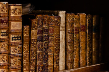 old books in a bookstore on the street in Paris