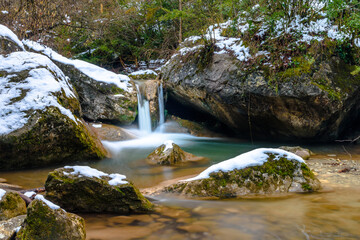 Small waterfall in the forest