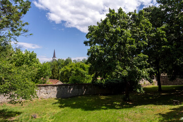 Fototapeta na wymiar Courtyard of the Sarospatak Castle in Hungary