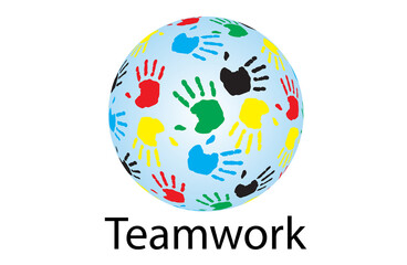 Teamwork Concept logo.Teamwork background illustration