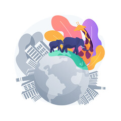 Habitat loss for wild animals abstract concept vector illustration. Wildlife loss, global habitat destruction, wild animals extinction threat, environment, endangered species abstract metaphor.