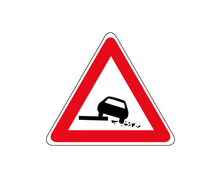 information road sign.going to the side of the road is dangerous.vector.