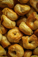 Taralli Pugliesi, southern Italy traditional snack food, flavoured vith fennel seeds.