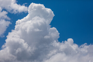 Cloudscape. Blue sky and white cloud. Sunny day. Cumulus cloud.