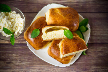 sweet homemade baked cakes with cottage cheese