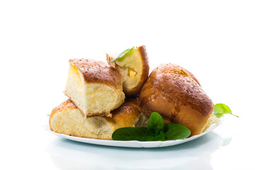 sweet homemade baked cakes with cottage cheese
