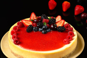 cheese pie with berries